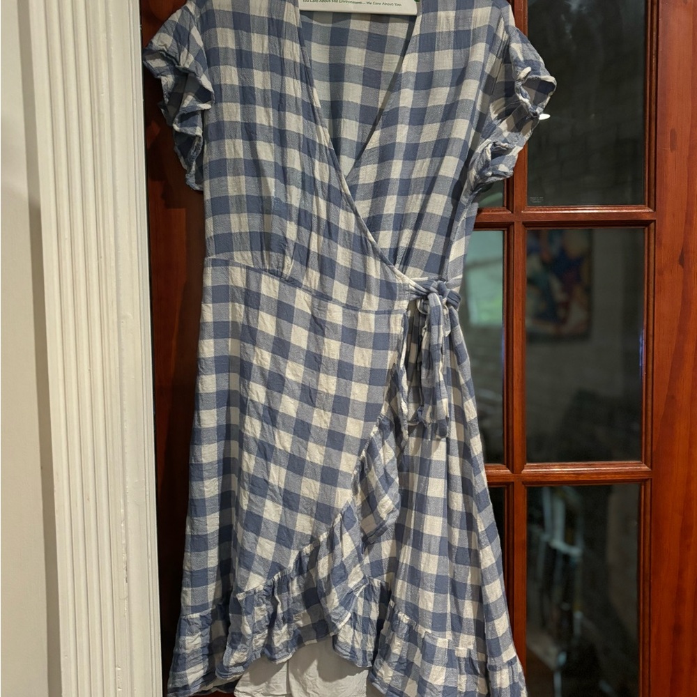Rails Gingham Wrap Dress Size Medium - image 3